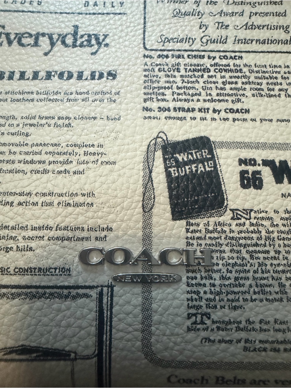 Coach Newspaper Print Crossbody in Cream and Black with Coin Pouch - Picture 3 of 9